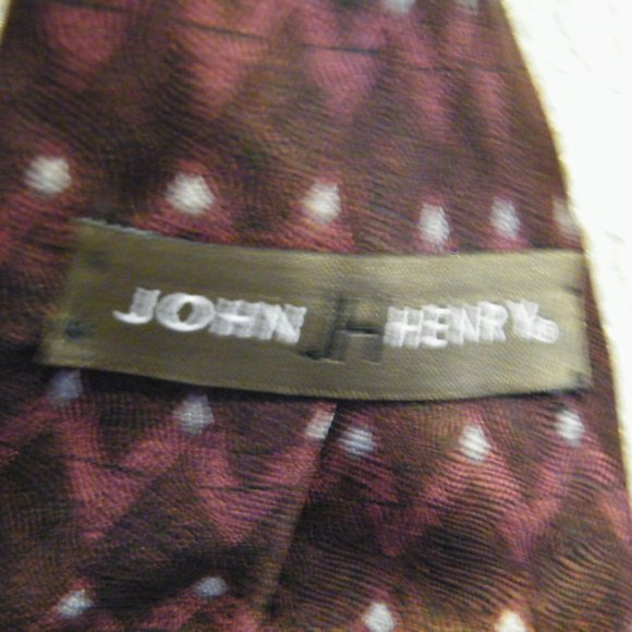 John Henry Maroon Neck Tie made of imported silk - Picture 2 of 3